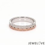 Load image into Gallery viewer, Platinum Love Bands with Rose Gold Ring JL PT 1450
