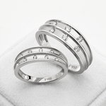 Load image into Gallery viewer, Broad Platinum Love Bands with Diamonds JL PT 128
