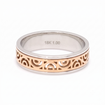 Load image into Gallery viewer, Designer Platinum &amp; Rose Gold Couple Rings JL PT 1115
