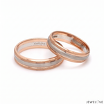 Load image into Gallery viewer, Milgrain Edge Platinum &amp; Rose Gold Couple Rings JL PT 636-A
