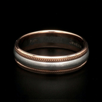 Load image into Gallery viewer, Milgrain Edge Platinum &amp; Rose Gold Couple Rings JL PT 636-A
