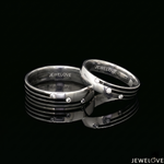 Load image into Gallery viewer, Platinum Love Bands Diamond Couple Rings with Black Enamel JL PT 1421
