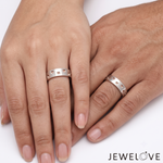 Load image into Gallery viewer, Platinum Love Bands with Rose Gold Ring JL PT 1448
