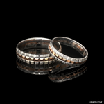 Load image into Gallery viewer, Platinum Love Bands with Rose Gold Ring JL PT 1418
