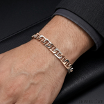 Load image into Gallery viewer, Men of Platinum | 7.25mm Platinum &amp; 18k Rose Gold Bracelet for Men JL PTB 1344
