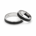 Load image into Gallery viewer, Platinum Band with Black Rhodium JL PT 950

