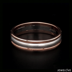Load image into Gallery viewer, Milgrain Edge Platinum &amp; Rose Gold Couple Rings JL PT 636-A
