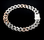 Load image into Gallery viewer, 10mm Platinum Rose Gold Heavy Bracelet with Hi-Polish &amp; Matte Finish for Men JL PTB 1179
