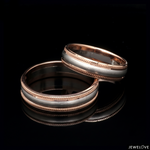 Load image into Gallery viewer, Milgrain Edge Platinum &amp; Rose Gold Couple Rings JL PT 636-A
