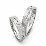 Load image into Gallery viewer, Platinum Love Bands - Zigzag - Life is not straight, is it? JL PT 106
