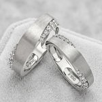 Load image into Gallery viewer, Designer Platinum Love Bands with Diamonds JL PT 129
