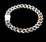 Load image into Gallery viewer, 10mm Platinum Rose Gold Heavy Bracelet with Hi-Polish &amp; Matte Finish for Men JL PTB 1179
