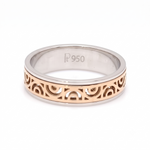 Load image into Gallery viewer, Designer Platinum &amp; Rose Gold Couple Rings JL PT 1115
