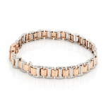 Load image into Gallery viewer, Platinum and Rose Gold Bracelet for Men JL PTB 635
