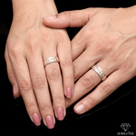 Load image into Gallery viewer, Platinum Love Bands with Rose Gold Ring JL PT 1418
