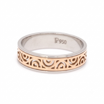Load image into Gallery viewer, Designer Platinum &amp; Rose Gold Couple Rings JL PT 1115
