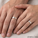 Load image into Gallery viewer, Unisex Platinum &amp; Rose Gold Couple Love Bands JL PT 1365
