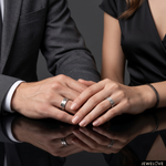 Load image into Gallery viewer, Platinum Love Bands with Brush Finish JL PT 1473
