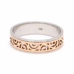 Load image into Gallery viewer, Designer Platinum &amp; Rose Gold Couple Rings JL PT 1115
