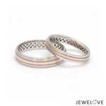 Load image into Gallery viewer, Platinum Love Bands with Rose Gold Ring JL PT 1445
