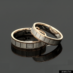 Load image into Gallery viewer, Unique Shape Platinum Love Bands with Rose Gold Border JL PT 648-RG Plain
