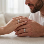 Load image into Gallery viewer, Single Diamond Platinum Wedding Bands JL PT 242
