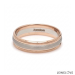 Load image into Gallery viewer, Milgrain Edge Platinum &amp; Rose Gold Couple Rings JL PT 636-A
