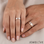 Load image into Gallery viewer, Platinum Love Bands with Rose Gold Ring JL PT 1450
