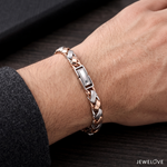 Load image into Gallery viewer, 6.5mm Platinum &amp; Gold Bracelet for Men JL PTB 641-RG-A

