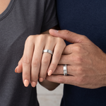 Load image into Gallery viewer, Designer Platinum Love Bands with Diamonds JL PT 129
