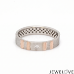 Load image into Gallery viewer, Single Diamond Platinum Love Bands with Rose Gold JL PT 1462
