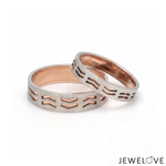 Load image into Gallery viewer, Platinum Love Bands with Rose Gold Ring JL PT 1454
