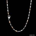Load image into Gallery viewer, 3mm Platinum + Rose Gold Chain for Men JL PT CH 1431
