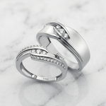 Load image into Gallery viewer, Designer Platinum Love Bands with Diamonds JL PT 152
