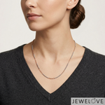Load image into Gallery viewer, 1mm Platinum Rose Gold Tow-tone Figaro Chain for Women JL PT CH 1443
