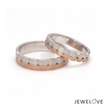 Load image into Gallery viewer, Platinum Love Bands with Rose Gold Ring JL PT 1450
