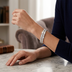 Load image into Gallery viewer, Platinum Bangle with Full Diamond Cut SJ PTB 307
