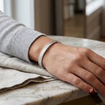 Load image into Gallery viewer, Broad Platinum Bangle with Diamond Cut SJ PTB 301
