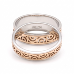 Load image into Gallery viewer, Designer Platinum &amp; Rose Gold Couple Rings JL PT 1115
