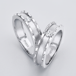 Load image into Gallery viewer, Designer Platinum Love Bands with Single Diamonds JL PT 109
