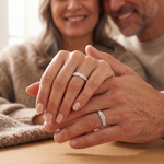 Load image into Gallery viewer, Designer Textured Platinum Couple Rings JL PT 1109

