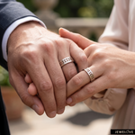 Load image into Gallery viewer, Platinum Love Bands with Rose Gold Ring JL PT 1451
