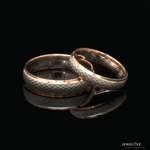 Load image into Gallery viewer, Platinum Love Bands with Rose Gold Ring JL PT 1417
