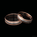 Load image into Gallery viewer, Milgrain Edge Platinum &amp; Rose Gold Couple Rings JL PT 636-A
