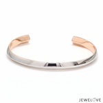 Load image into Gallery viewer, Unisex Platinum Rose Gold Open Kada Hi-Polish JL PTB 736R
