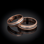 Load image into Gallery viewer, Milgrain Edge Platinum &amp; Rose Gold Couple Rings JL PT 636-A
