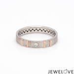 Load image into Gallery viewer, Single Diamond Platinum Love Bands with Rose Gold JL PT 1462
