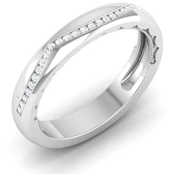 Half Eternity Platinum Wedding Band with Diamonds Ring JL PT 6768   Jewelove.US