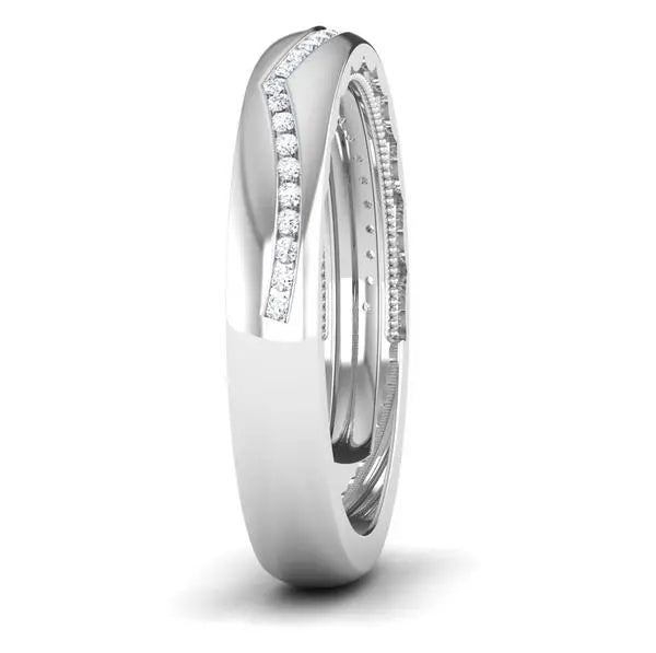 Half Eternity Platinum Wedding Band with Diamonds Ring JL PT 6768   Jewelove.US