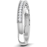 Load image into Gallery viewer, Half Eternity Ring with Diamonds and Milgrain Finish in Platinum JL PT 543   Jewelove.US
